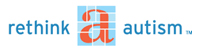 Rethink Autism TM logo wit styled lower case "a"