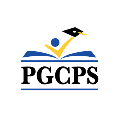 Prince George’s County Public Schools logo with book and graduate icons
