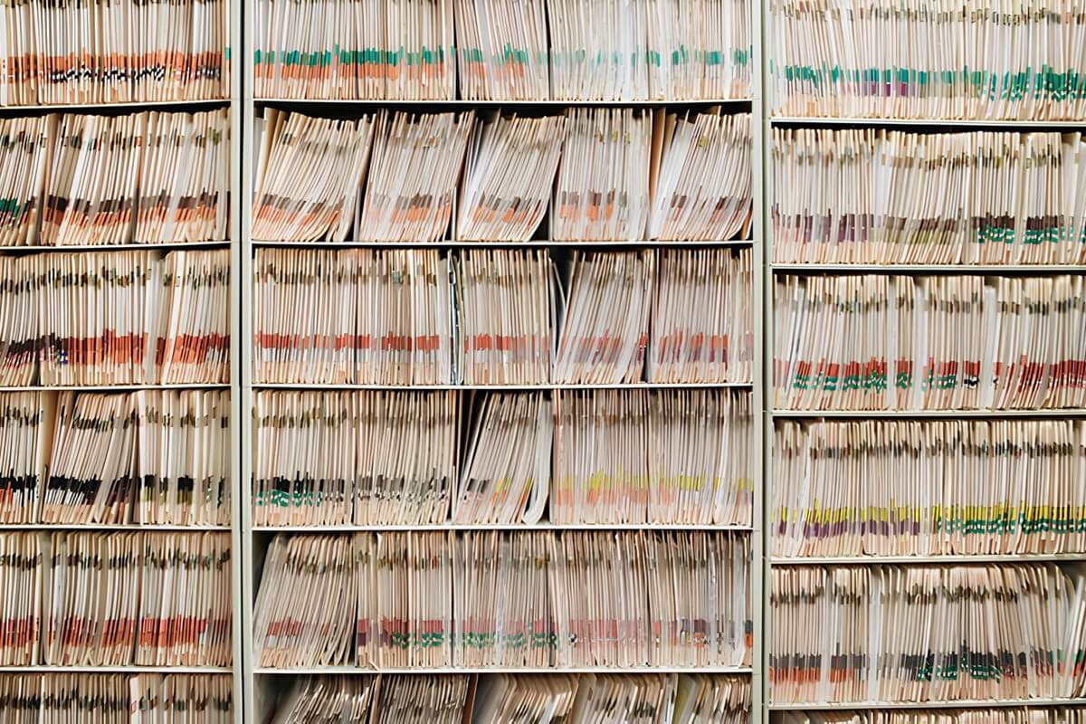 shelves of manila folders in ABA provider practice