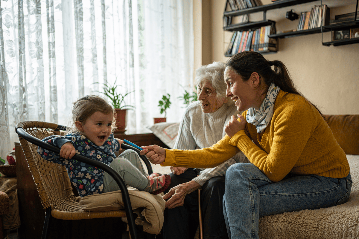 Multi-Generational Family Engaging with Child at Home